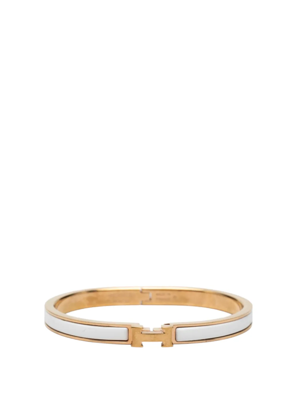 Hermès Pre-Owned 2000-2026 Extra Narrow Enamel Clic H Bracelet PM costume bracelet - Gold