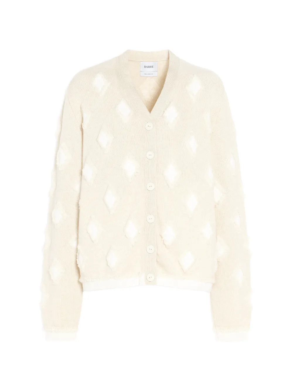 Barrie Kaschmircardigan mit Argyle-Motiv - Weiß