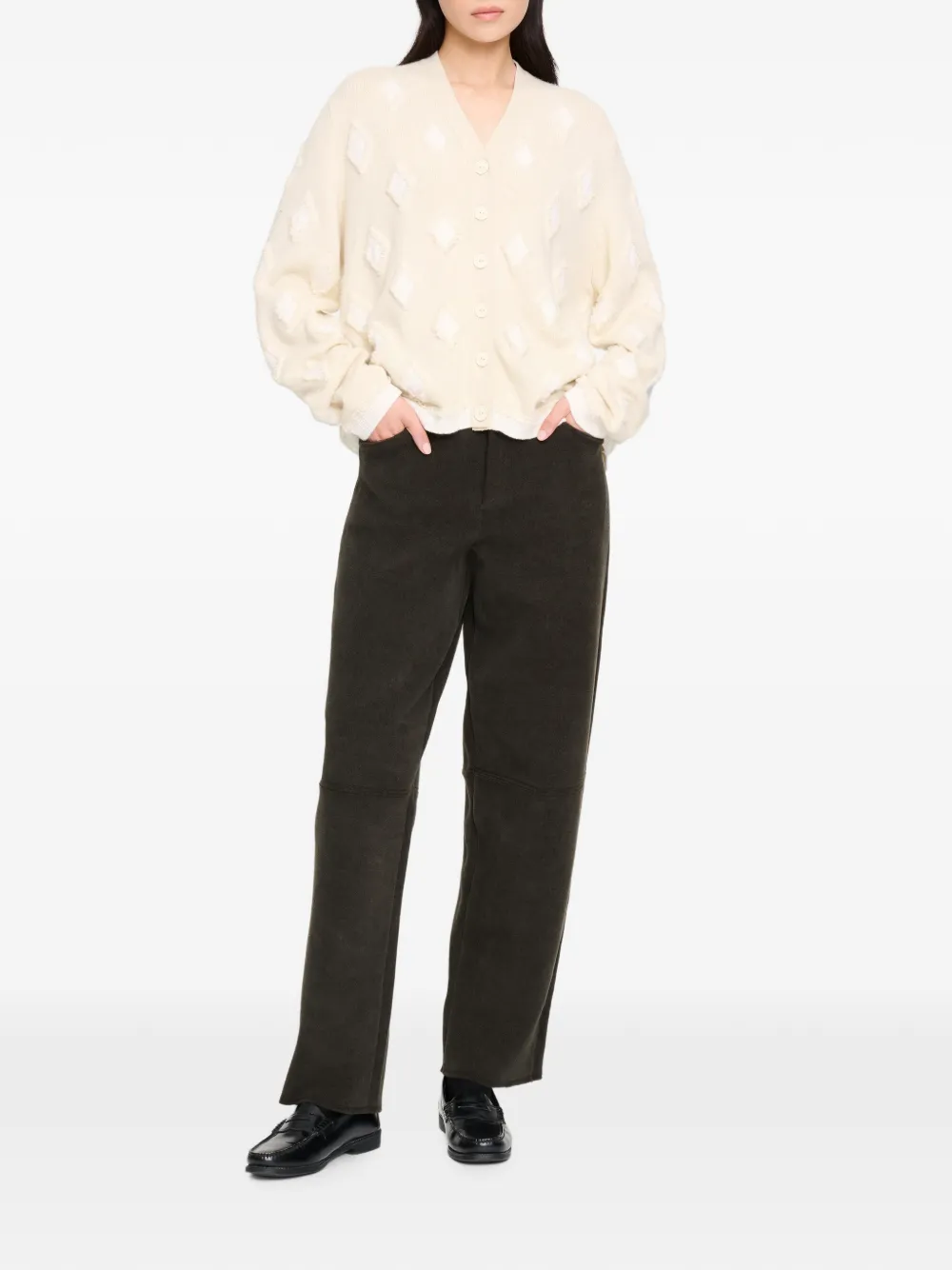 Barrie Kasjmier vest met argyle-patroon Wit