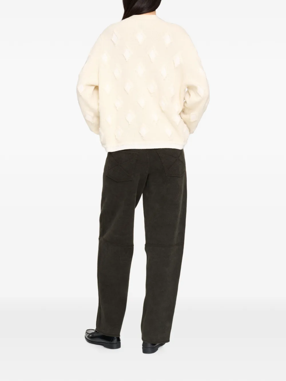 Barrie Kasjmier vest met argyle-patroon Wit