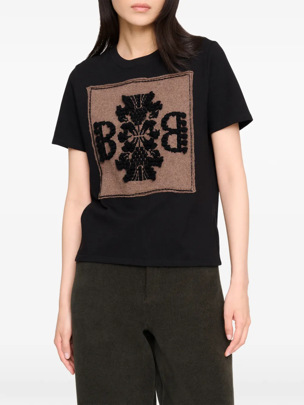 Barrie cashmere-patch T-shirt Zwart