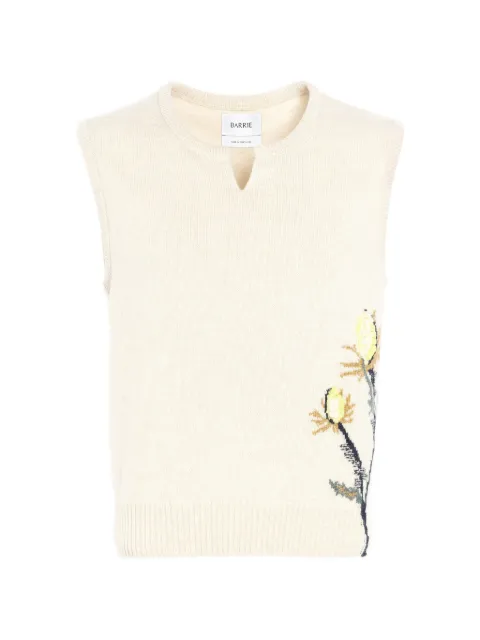Barrie thistle-motif cashmere top