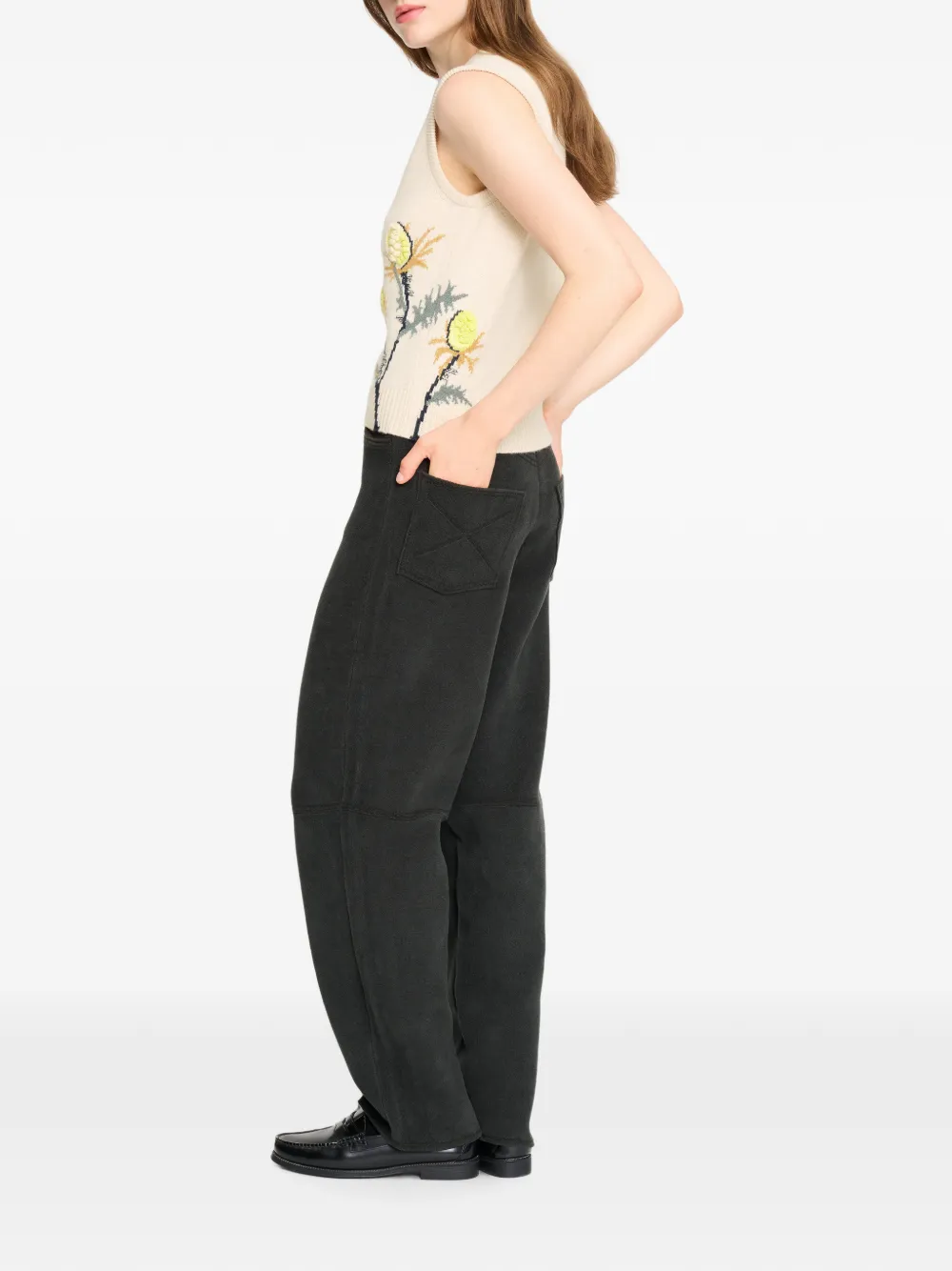 Barrie Kasjmier top met distel-patroon Wit