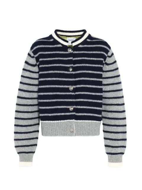 Barrie striped chunky-knit cardigan