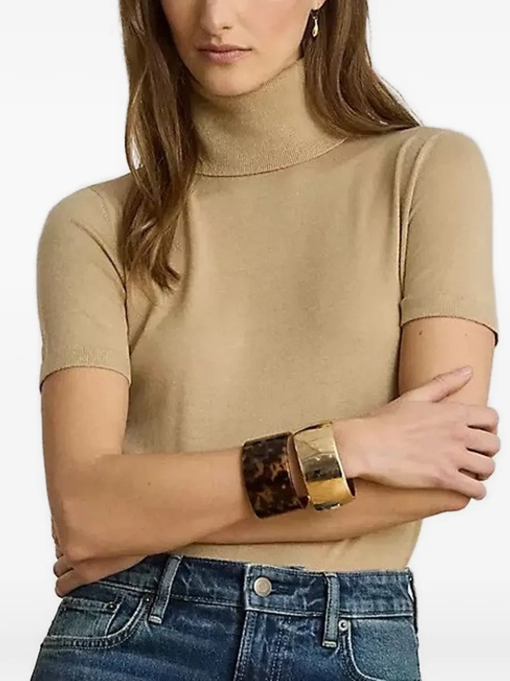 Lauren Ralph Lauren short-sleeve roll-neck sweater - Toni neutri