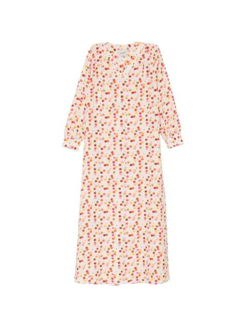 Bambah polka-dot brushstroke-print dress