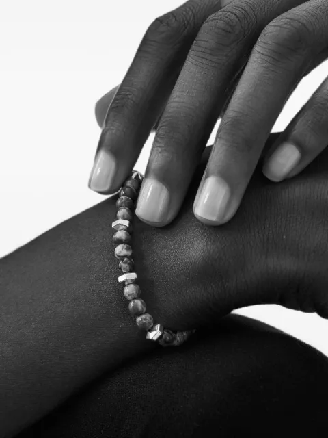SABOTEUR marble-beaded sterling-silver bracelet