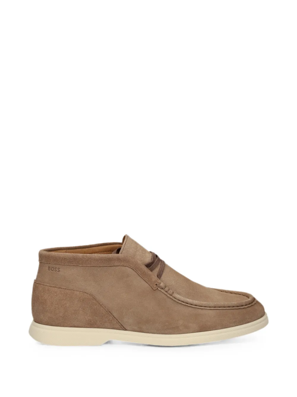 BOSS suede Desert boots with stitching details Beige
