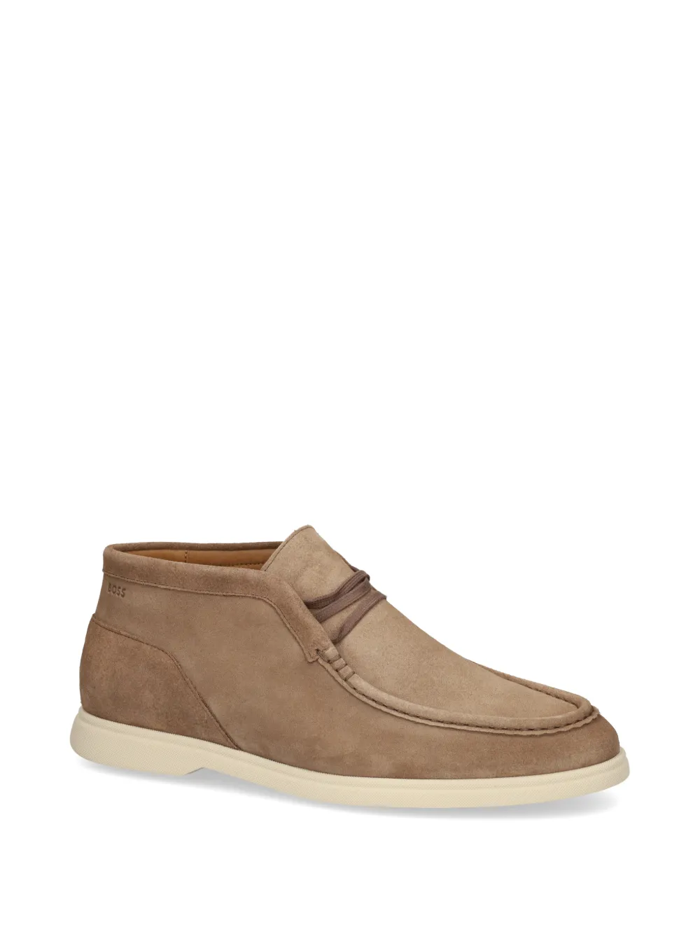 BOSS suede Desert boots with stitching details Beige