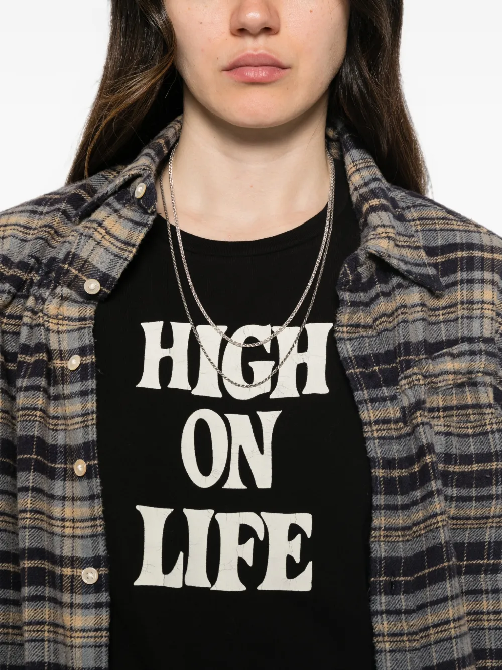 R13 T-shirt met tekst Zwart