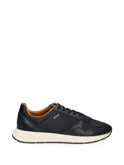 BOSS leather-panelled mesh sneakers