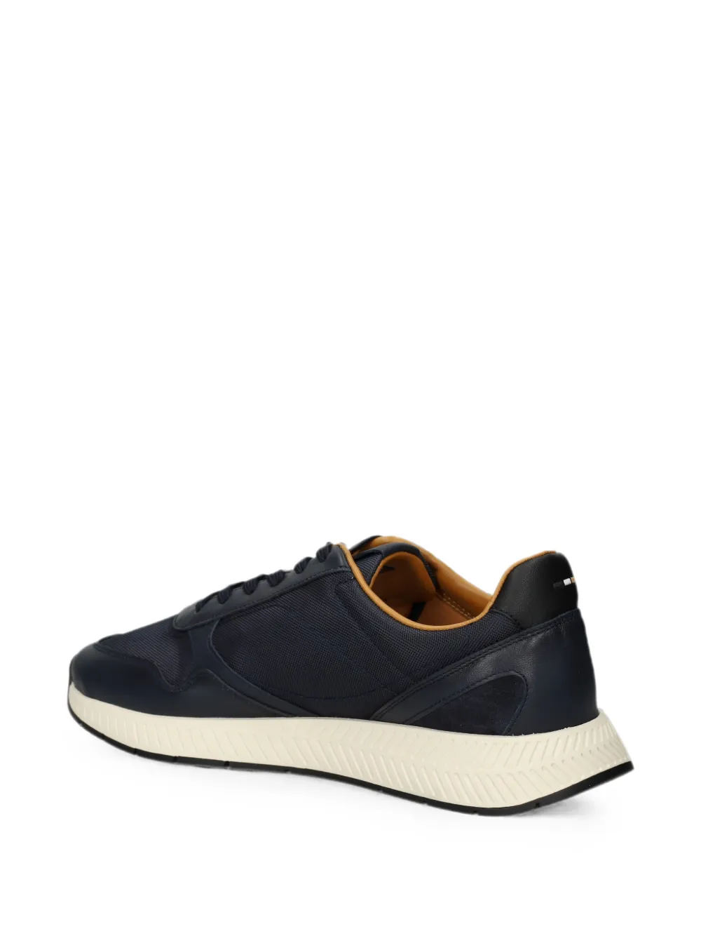 BOSS leather-panelled mesh sneakers Blauw