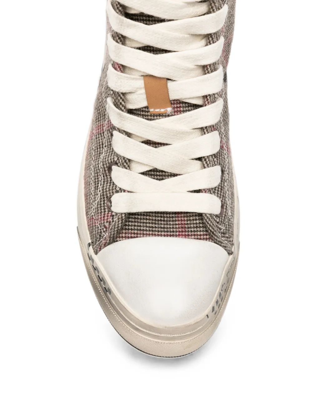 R13 graffiti-print plaid sneakers Bruin