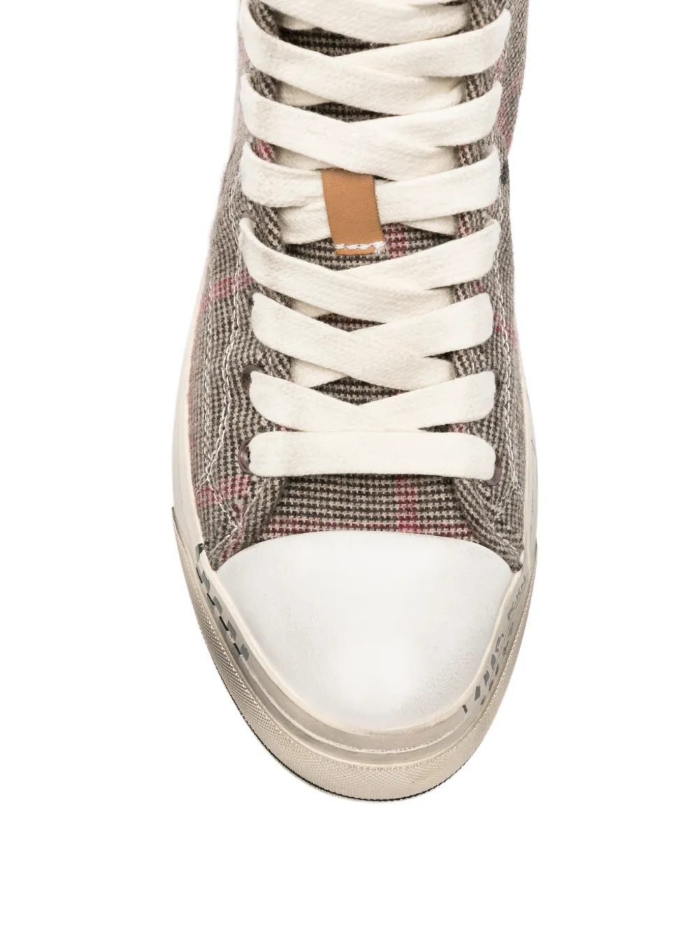 R13 Graffiti-print Plaid Sneakers in Brown, view 4