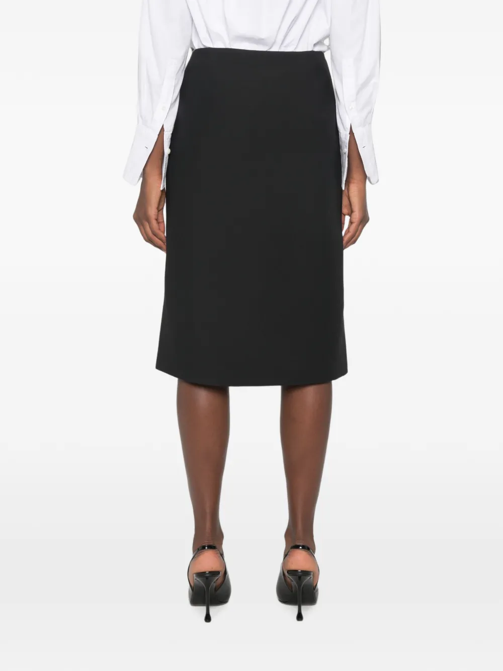 FENDI Midi-rok met zijsplit Zwart