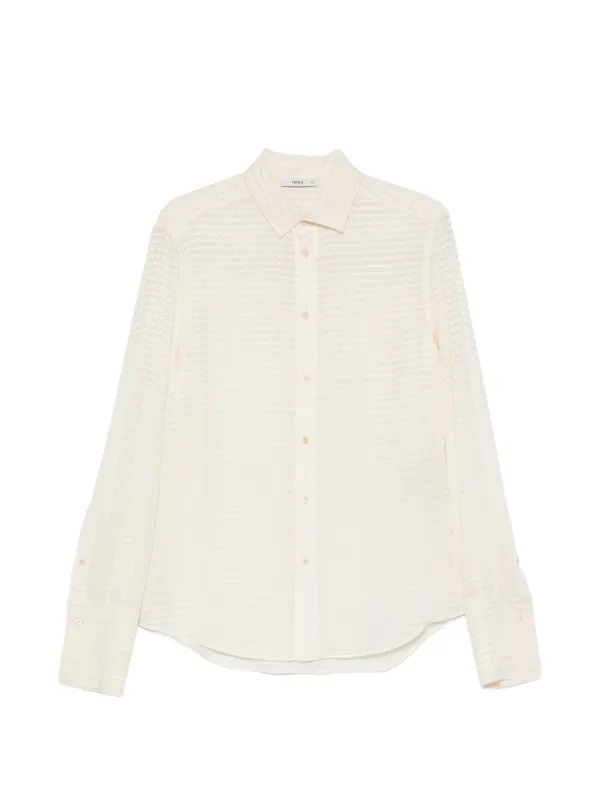 Fendi Silk Jacquard Shirt in Neutrals