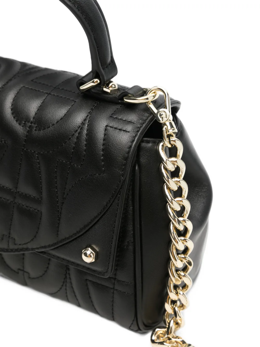 AIGNER Diadora gewatteerde leren shopper Zwart