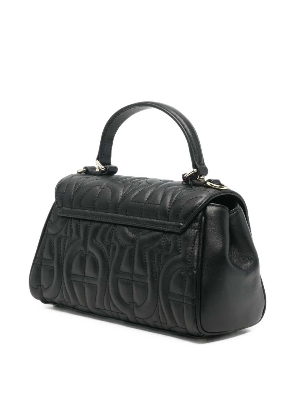 AIGNER Diadora gewatteerde leren shopper Zwart