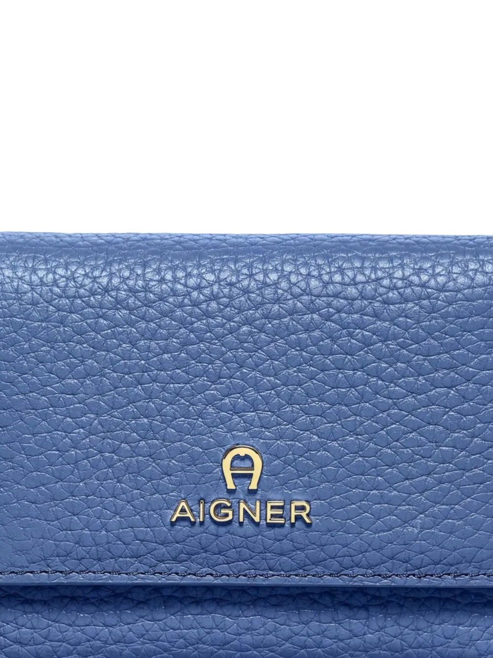 AIGNER Ivy portemonnee van leer met kiezelstructuur Blauw