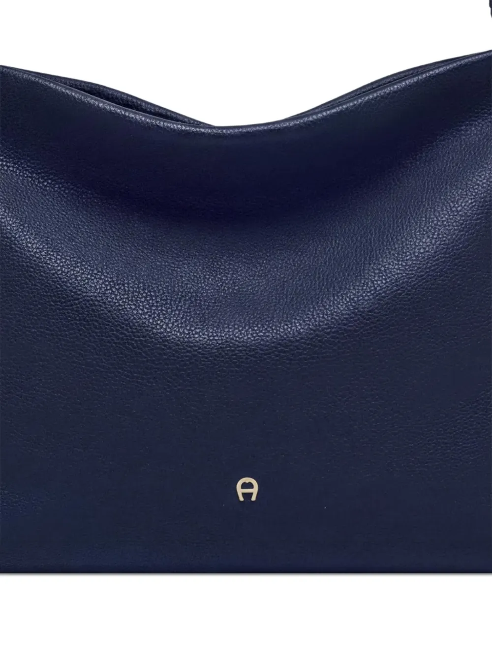 AIGNER Medium Paola schoudertas met kiezelstructuur Blauw