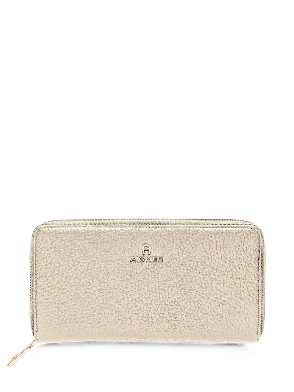 AIGNER Ivy pebbled-leather wallet - Nude