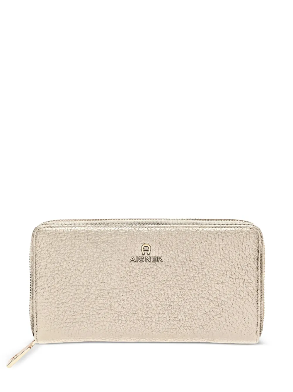 AIGNER Ivy pebbled-leather wallet - Nude