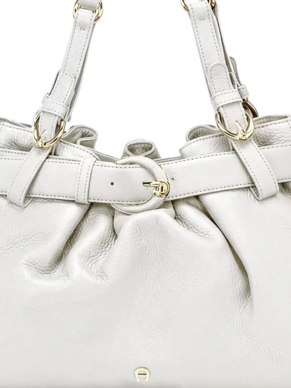 AIGNER Medium Lavinia leren schoudertas met ceintuur Wit
