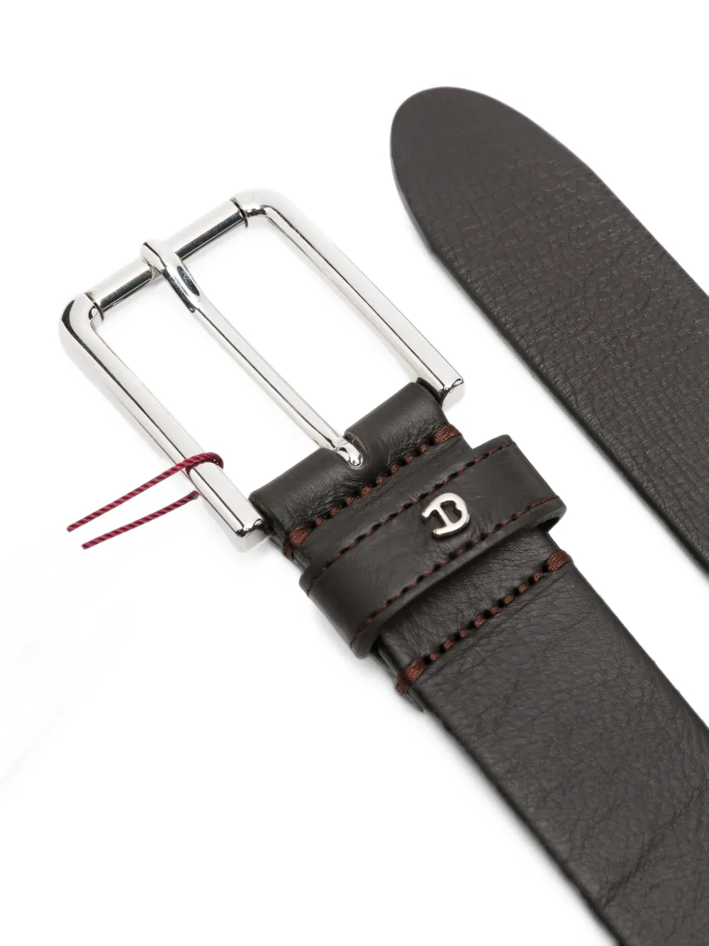 AIGNER Leren riem met logoplakkaat Bruin