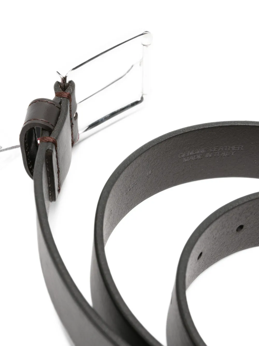AIGNER Leren riem met logoplakkaat Bruin