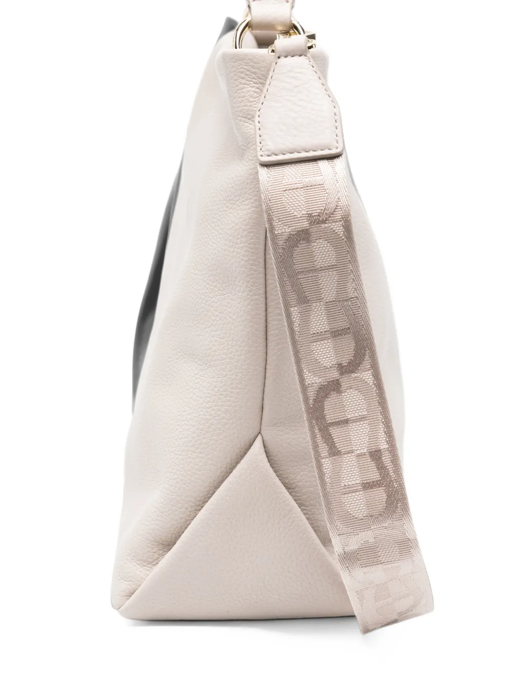 AIGNER Paola leren schoudertas met textuur Beige