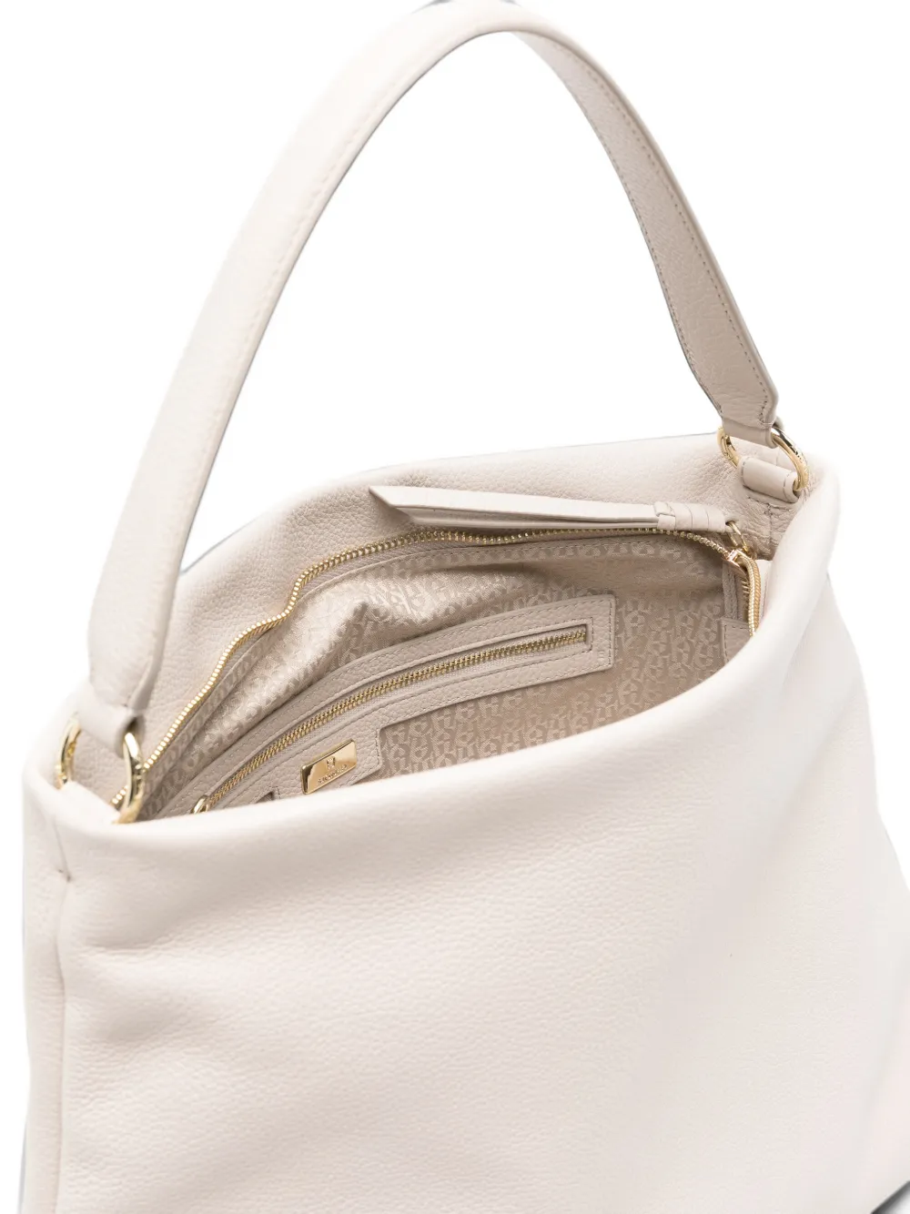 AIGNER Paola leren schoudertas met textuur Beige