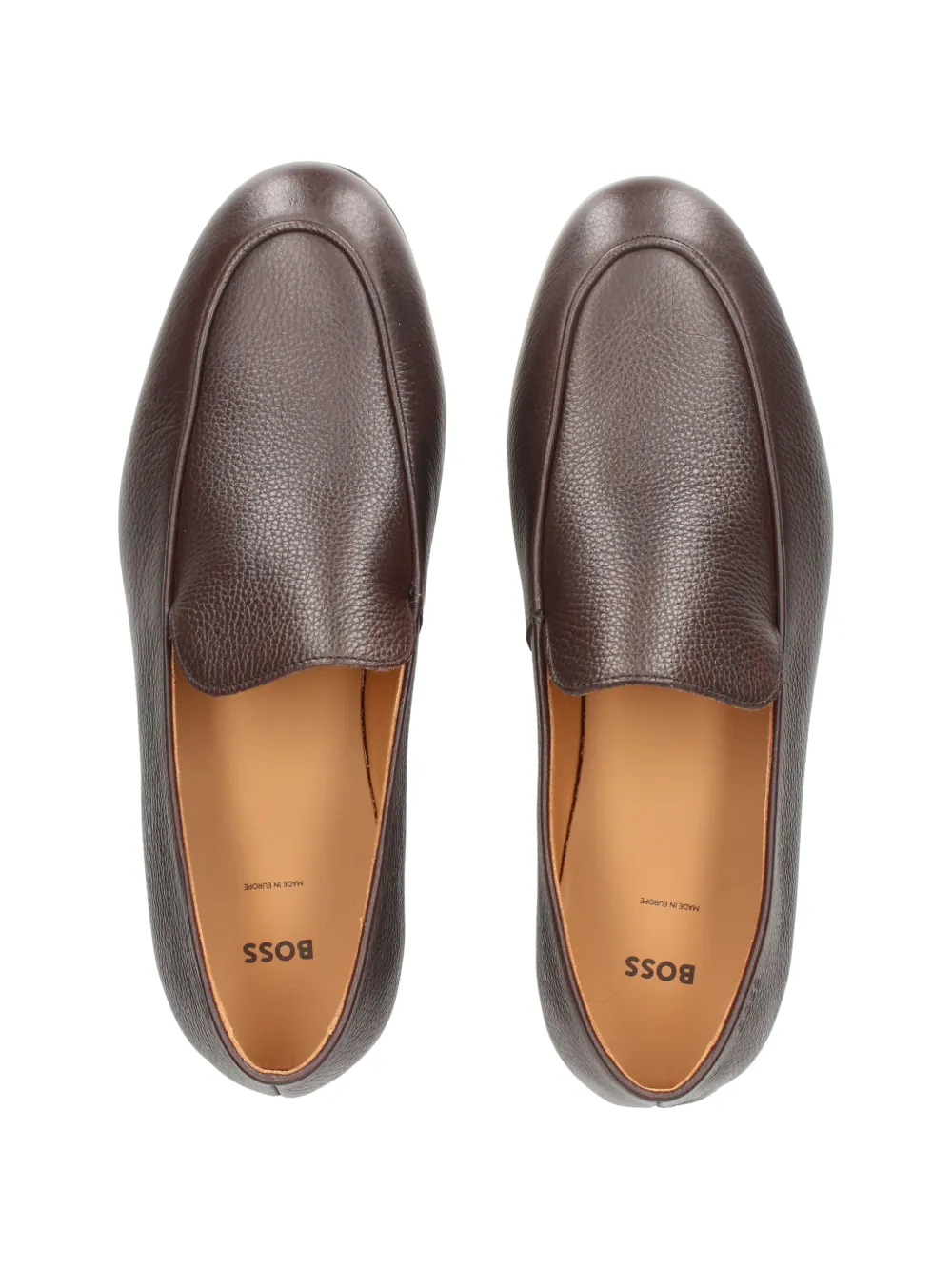 BOSS grainy leather loafers Bruin
