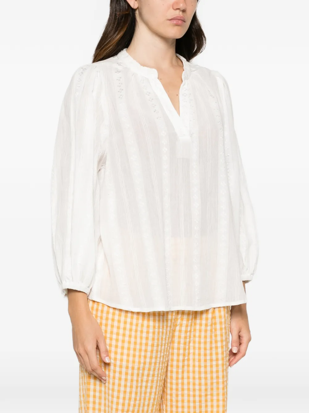 MAISON123 Broderie anglaise blouse Wit