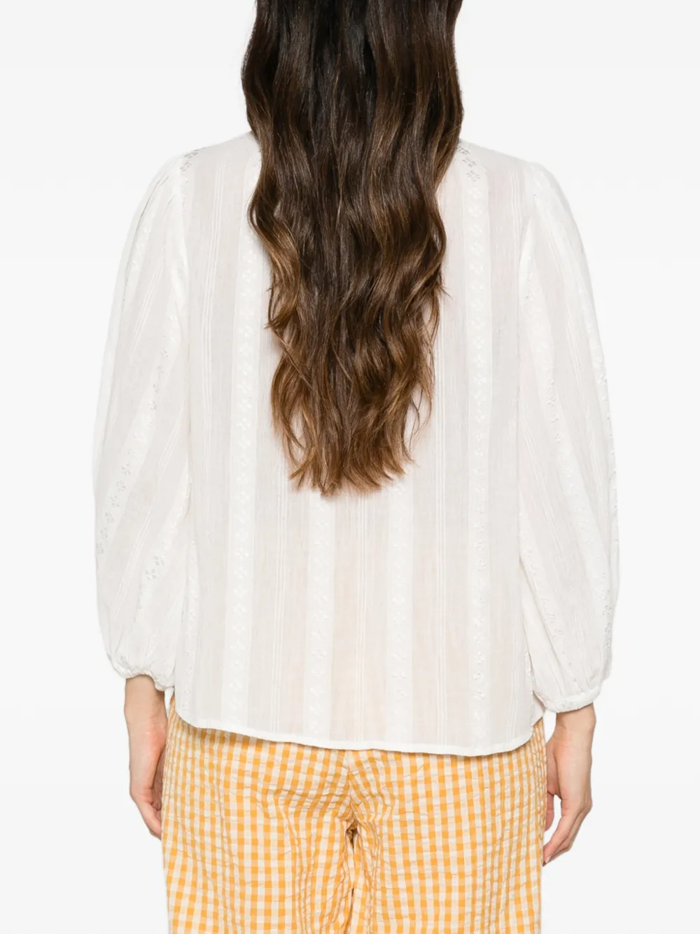 MAISON123 Broderie anglaise blouse Wit