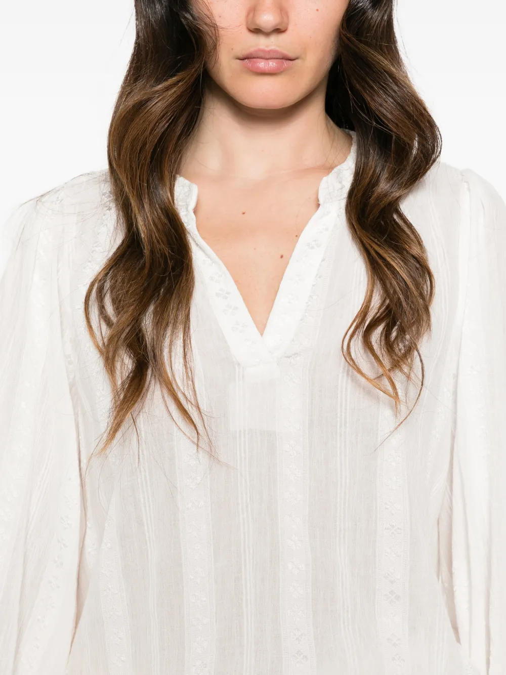 MAISON123 Broderie anglaise blouse Wit