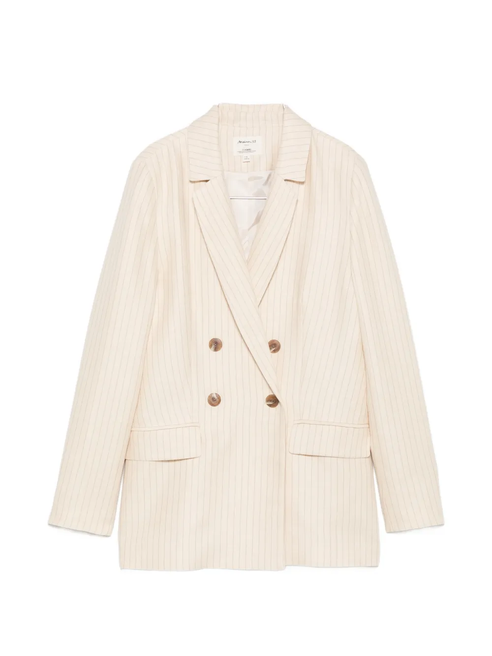 MAISON123 Florine pinstripe double-breasted blazer - Nude