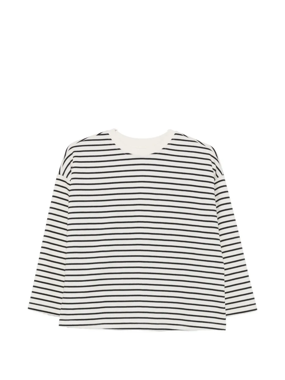 MAISON123 horizontal-stripe drop-shoulder T-shirt - Bianco
