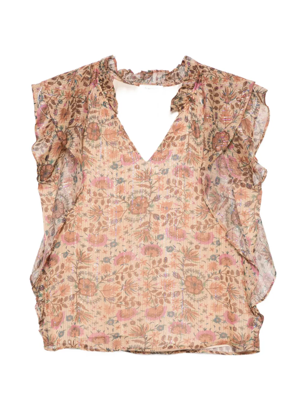 MAISON123 floral-print ruffled top - Toni neutri
