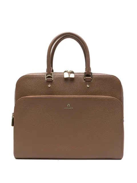 AIGNER Ivy grained-leather laptop bag