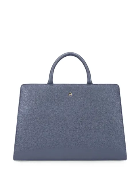 AIGNER large Cybill pebbled-leather tote bag