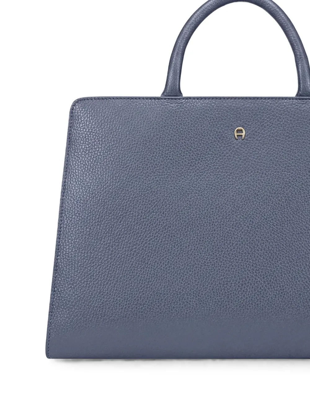 AIGNER Grote Cybill shopper van leer met kiezelstructuur Blauw