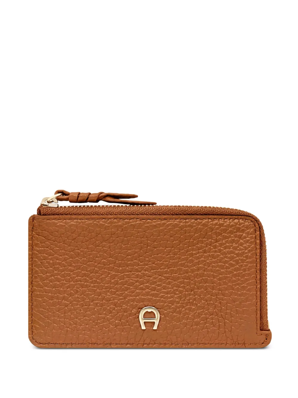 AIGNER Carré Soft logo-plaque card case - Braun