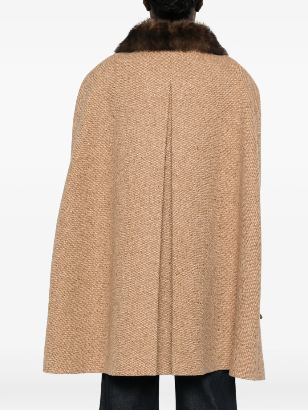 Valentino Garavani sleeveless tweed cape Bruin