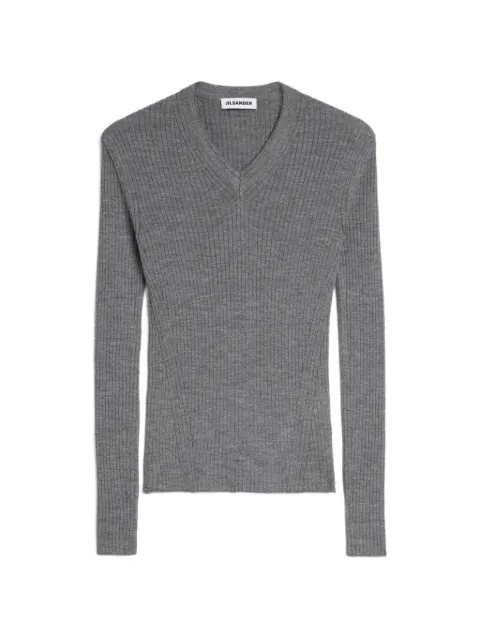 Jil Sander ribbed-knit V-neck sweater