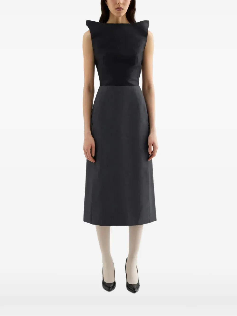 Jil Sander Top van zijdeblend met gestructureerde schouders Zwart