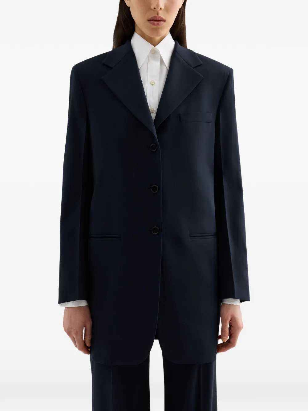 Jil Sander Blazer met enkele rij knopen Blauw