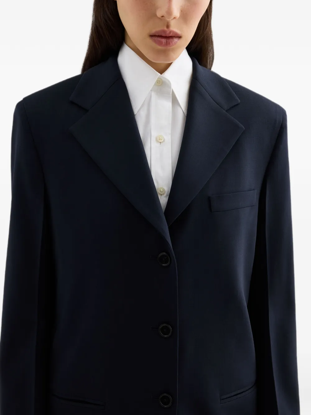 Jil Sander Blazer met enkele rij knopen Blauw