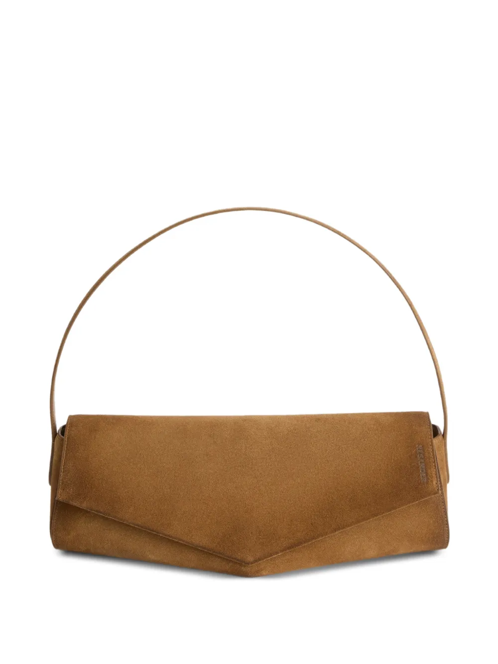 Jil Sander Kante Suede Shoulder Bag In Brown