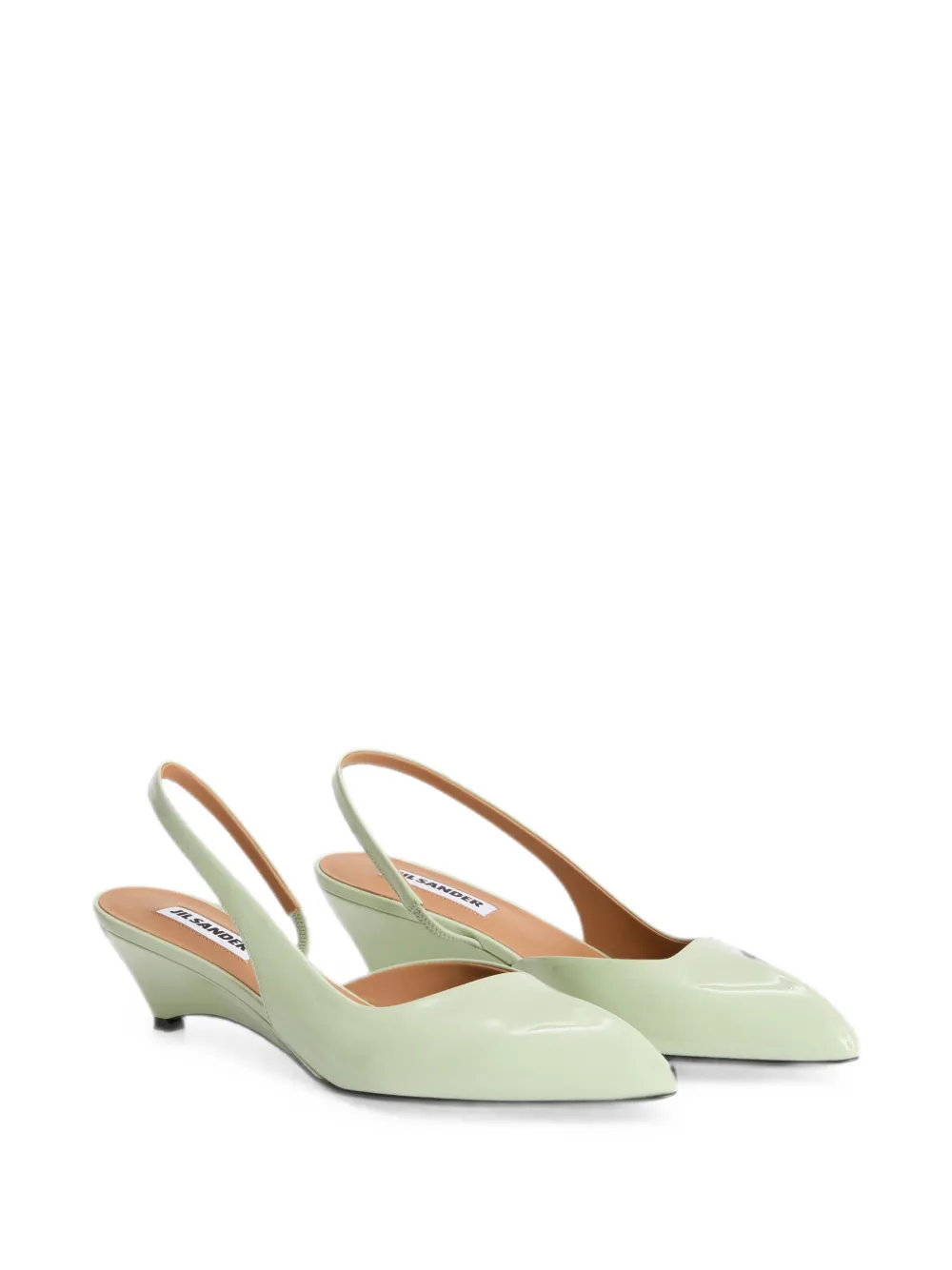 Jil Sander pointed-toe slingback pumps Groen