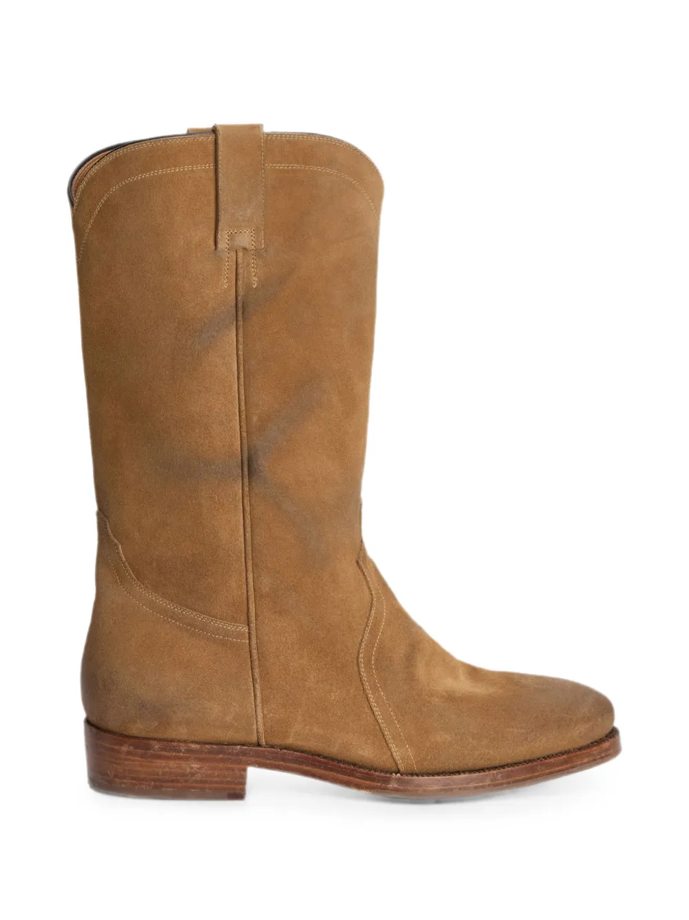 Jil Sander aged-effect round-toe boots · 38